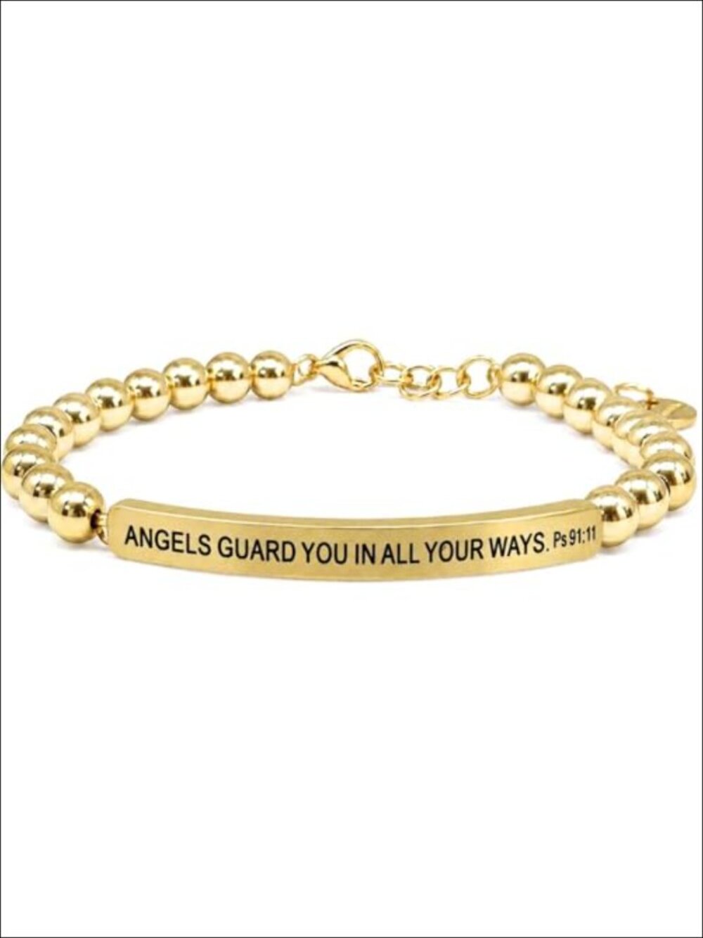 Faith-Inspired Stretch Bracelet with 18K Gold Plated Bar